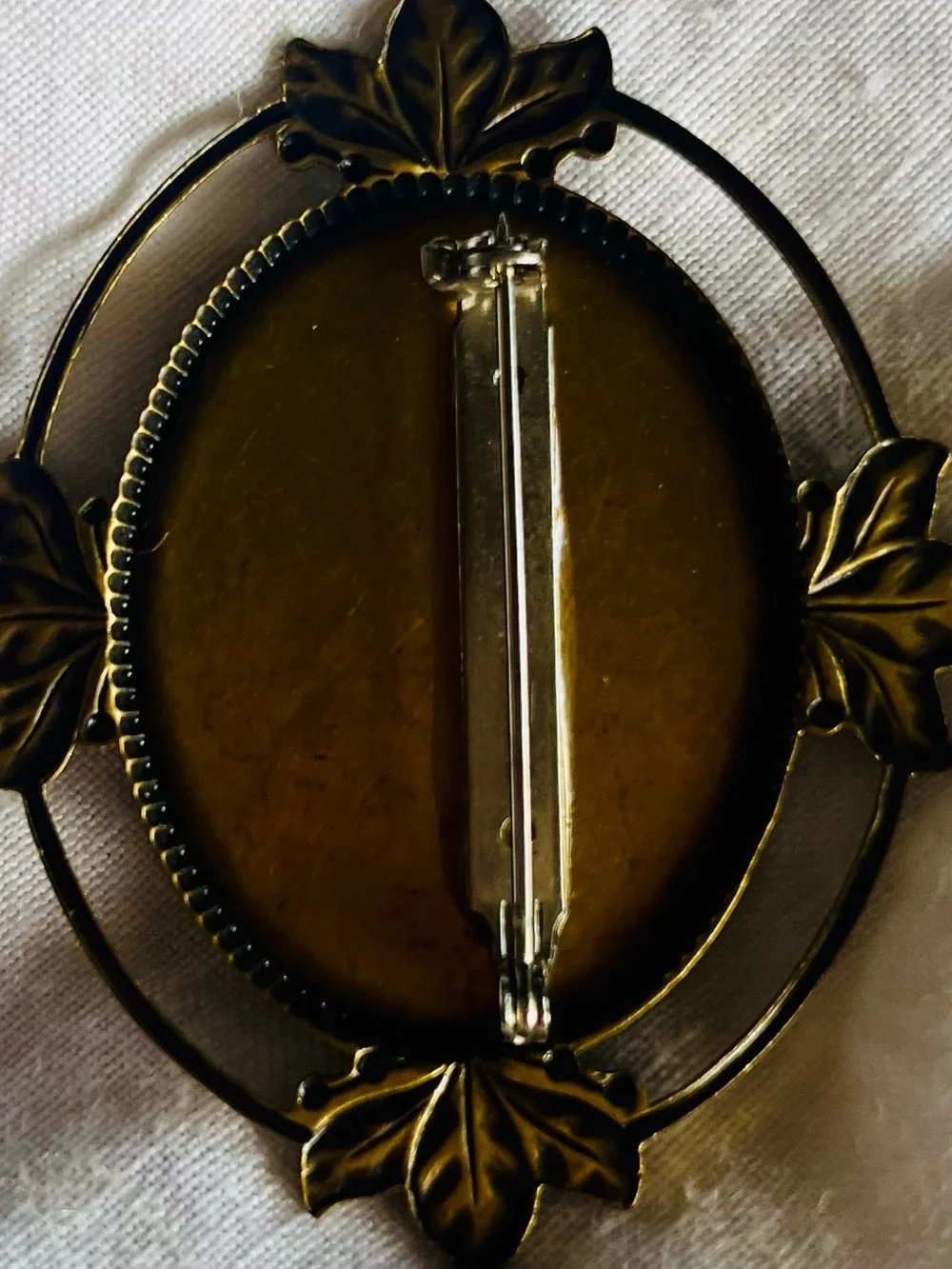 Antique Brass Floral Brooch
